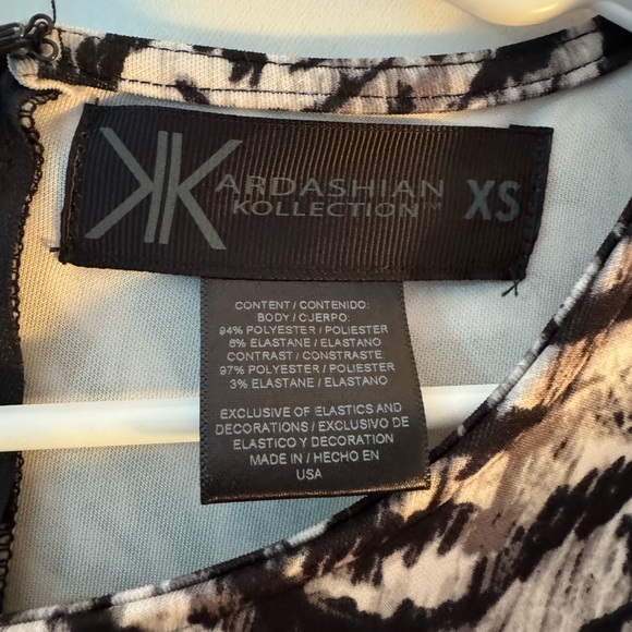 Kardashian Kollection Black and White Animal Print Dress - Picture 3 of 5